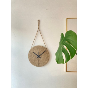 Zik Impex Handmade Jute Wall Clock, For Livingroom, Bedroom, Office, Set of 1-16 inches (40 cm) diameter