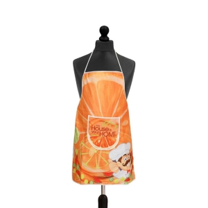 Digital printed Kitchen Apron, velvet, orange, masterchef