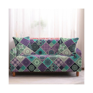 House Of Quirk 3 Seater Polyester Single Sofa Cover Set - Purple