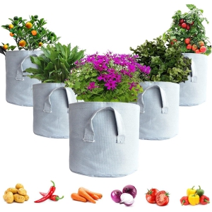 ecofynd Non Woven Fabric Pots Grow Bags-White / 12