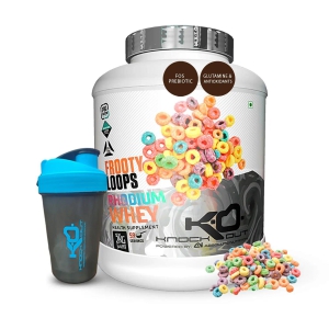 Knockout by Absolute Nutrition, Rhodium Whey Protein Powder-Frooty Loops / 2 Kg + Free Shaker