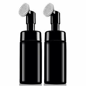 HARRODS Empty Foaming Face wash Built in Face Brush Bottle | Foaming Dispenser with Silicon Brush, Liquid Foaming Soap, Brush Bottle Refillable for Travel Body Wash, Facewash, Face Cleanser (100ml*2)