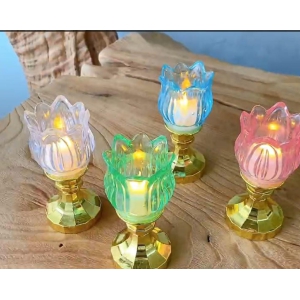 Lotus LED Tealight Oil Lamp Diya-2