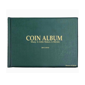 House of Quirk 240 Pockets Coin Holder Collection Coin Storage Album Book for Collectors, Money Penny Pocket (Blue)