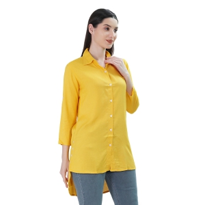 Lily Buds Womens Long Tunic Top (Yellow)-M