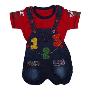 Zadmus Unisex Baby Dungaree Dress (Red, 12 - 18 Months) - None