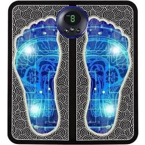 Foot Massager Feet Massage Machine ,Electronic Muscle Stimulator Massage Mat USB Rechargeable Massager (Black)