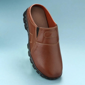 1001 PU - Men-Diabetic and Senior Friendly Footwear - Polyurethane Sole-10 / Dark Brown / Normal