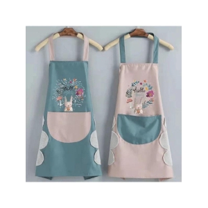 Hello Spring Design Waterproof Apron With Pocket & Napkin