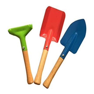 Kiddie  Rake & Shovel with Wooden Handle Tools - Multi Colour