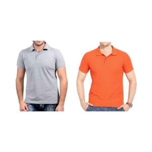 FASHION365 - Multicolor Cotton Slim Fit Men's Polo T Shirt ( Pack of 2 ) - None