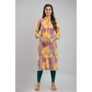 MAUKA - Multicolor Rayon Women's Straight Kurti ( Pack of 1 ) - None