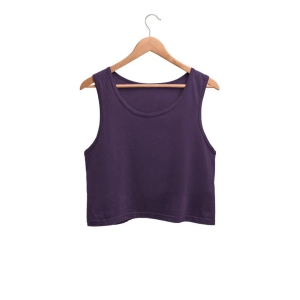 Womens Cotton Crop Tank-Purple / L