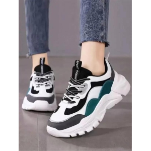 SUSON Women''s White-Green Synthetic Leather Sneakers Shoes-39