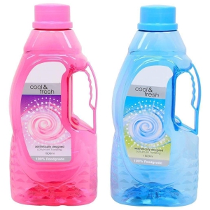 KAVISON Superplast Plastic Fontana PET Bottle 1.5 Litre, Set of 2, Pink and Blue
