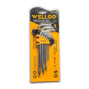 Welloo Torx Hex - 9Pcs Allen key set, Setin Finished CR-V for vehicles and machinery [HKS2009M]