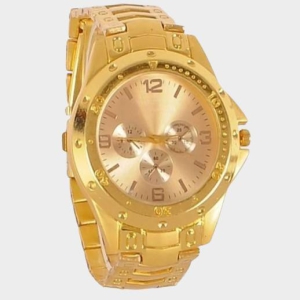 Men's Golden Stainless Steel Watche