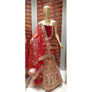 SEMI STICHED LEHENGA-S / MAROON