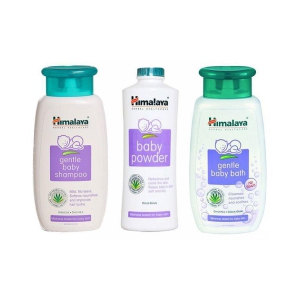 Himalaya Gentle Baby Shampoo 200ml+Baby Powder 400gm+3 Pcs of Baby Bath 100ml