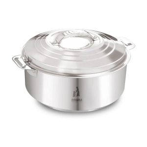 Dhara Stainless Steel Maxus 4000 silver Steel Serve Casserole ( Set of 1 , 3000 mL ) - Silver