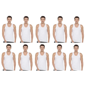 Super Cotton Sleeveless White Vests (Combo OF 10)