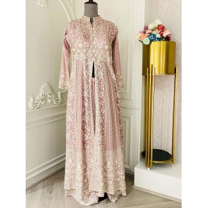 Old Rose chinon Anarkali