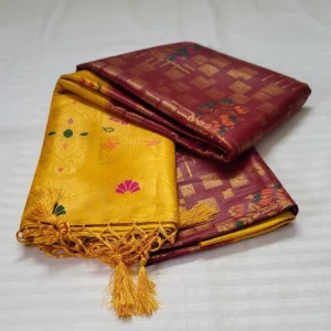 Banaras Warm Silk Floral Maroon