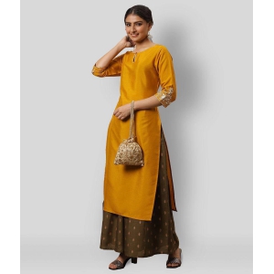 janasya-yellow-silk-womens-straight-kurti-xl