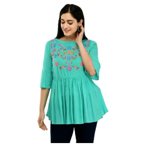 saakaa-turquoise-rayon-womens-empire-top-2xl