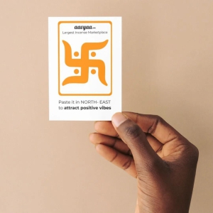 Aavyaa Orange Swastik Stickers (2.25 x 3.5)