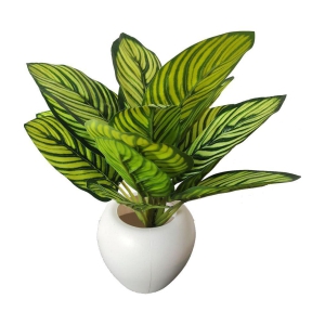 BAARIG - Off White Evergreen Artificial Plants Bunch ( Pack of 1 )