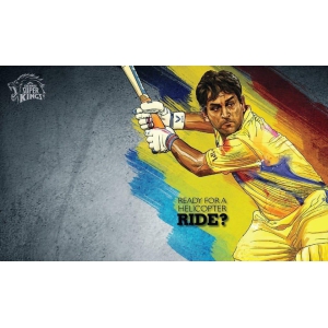 Elecsera Dhoni Helicopter Shot Paper Print Poster 12x18 inches Matte Finish