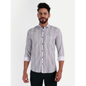 Multi Colour Cotton Blend Lining Print Shirt-L