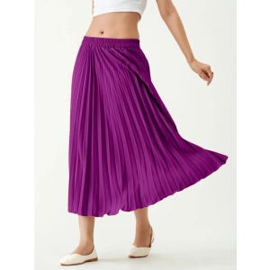 JASH CREATION Magenta Polyester Womens Flared Skirt ( Pack of 1 ) - None