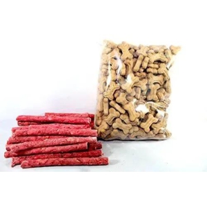 Jacky Treats-Combo Puppy Bone Biscuit 1kg And Mutton munchy  450gm