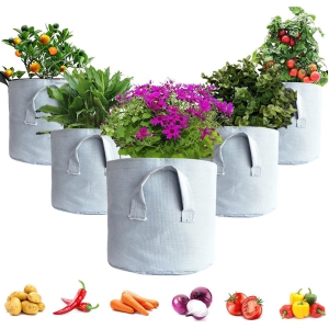 ecofynd Non Woven Fabric Pots Grow Bags-White / 8