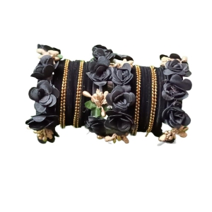 Velvet Flower ball Chain Bangles