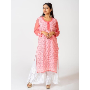 Ladies New Fashion Georgette Hand Chikankari Kurti