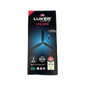 Luker Size Zero Black Electrical Ceiling Fan, 750 mm