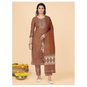 vbuyz-brown-straight-cotton-womens-stitched-salwar-suit-pack-of-1-xxl