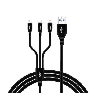 Foxin MAC11 3 In 1 Aluminium Alloy Metal PVC Cable With 2.4A Fast Charging Cable