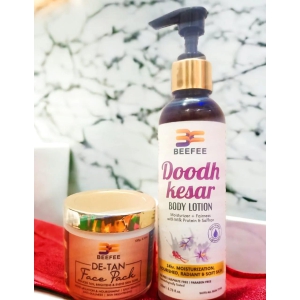 Combo of De-Tan Face Pack & Doodh Kesar Body Lotion