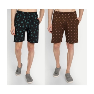 Zeffit - Multicolor Cotton Blend Mens Shorts ( Pack of 2 ) - None