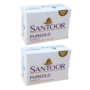 Santoor Pureglo Bathing Bar Nourished Glowing Skin 125gm Pack Of 2