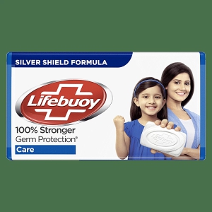 Lifebuoy Care Soap Bar, 100% Stronger Germ Protection, Active Silver Formula, 100 G (Pack Of 4)