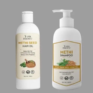 Natural Methi Seed Anti Hair Fall Shampoo and oil for Women/Girls/Men (Combo)