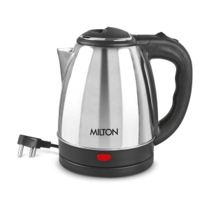 Milton Go Electro 1.2 Stainless Steel Electric Kettle, 1 Piece, 1200 ml, Silver | Power Indicator | 1500 Watts | Auto Cut-off | Detachable 360 Degree Connector | Boiler for Water - Silver