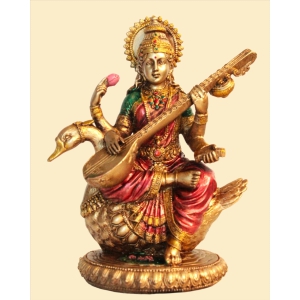 Eternal Wisdom: Poly Resin Saraswati Ji Statue