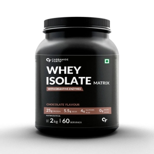 Carbamide Forte Whey Isolate Blend Protein Powder Matrix with Digestive Enzymes- 2kg- 60 Servings-Chocolate