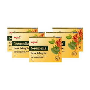 Mpil Wellness Neemelia Herbal Bathing Bar Pure Neem & Kesar Soap All Skin Types (Pack of 5)